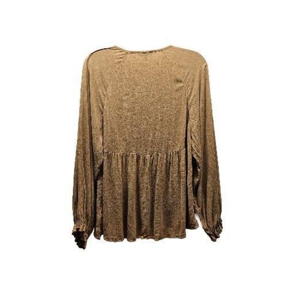 UMGEE Womens Golden Yellow Longsleeve Flowy Boho Hippie Blouse Linen Small - Picture 8 of 8